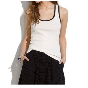 Madewell small Cream ribbed ringer tank